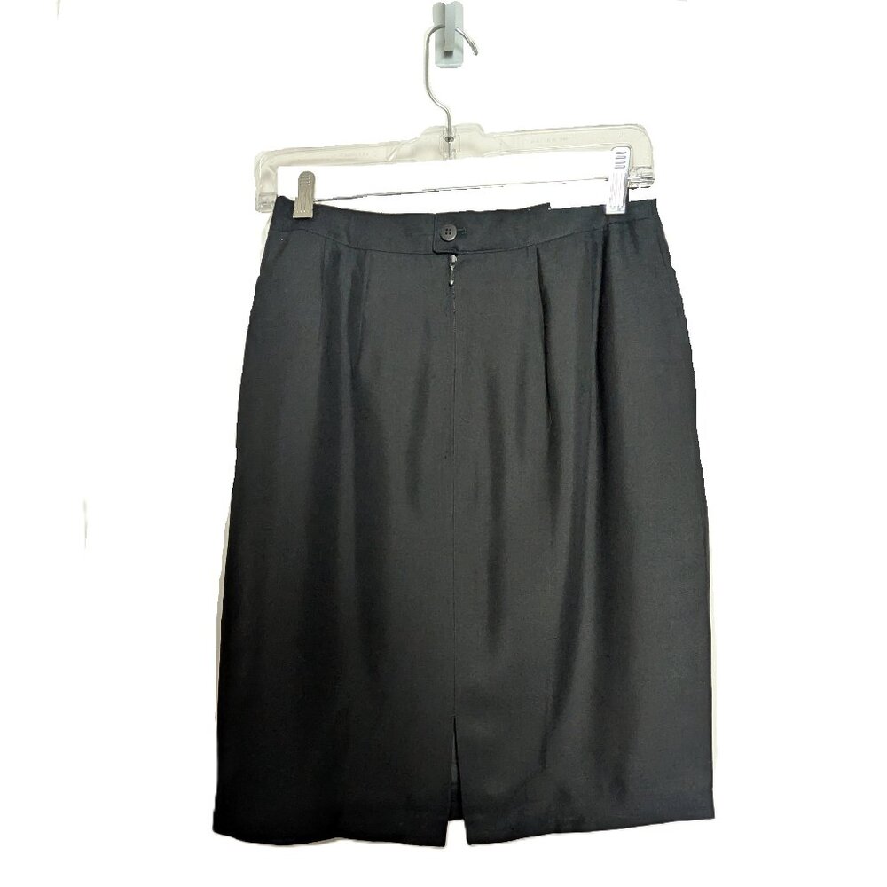Fred Hayman Beverly Hills Black Silk Short Pencil Shirt Women's Size S Lined Zip - Picture 2 of 4